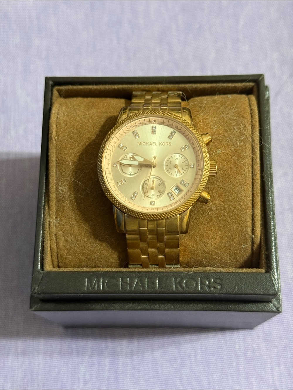 Michael Kors Rose Gold Women’s Chronograph Bracelet Watch *Needs Battery